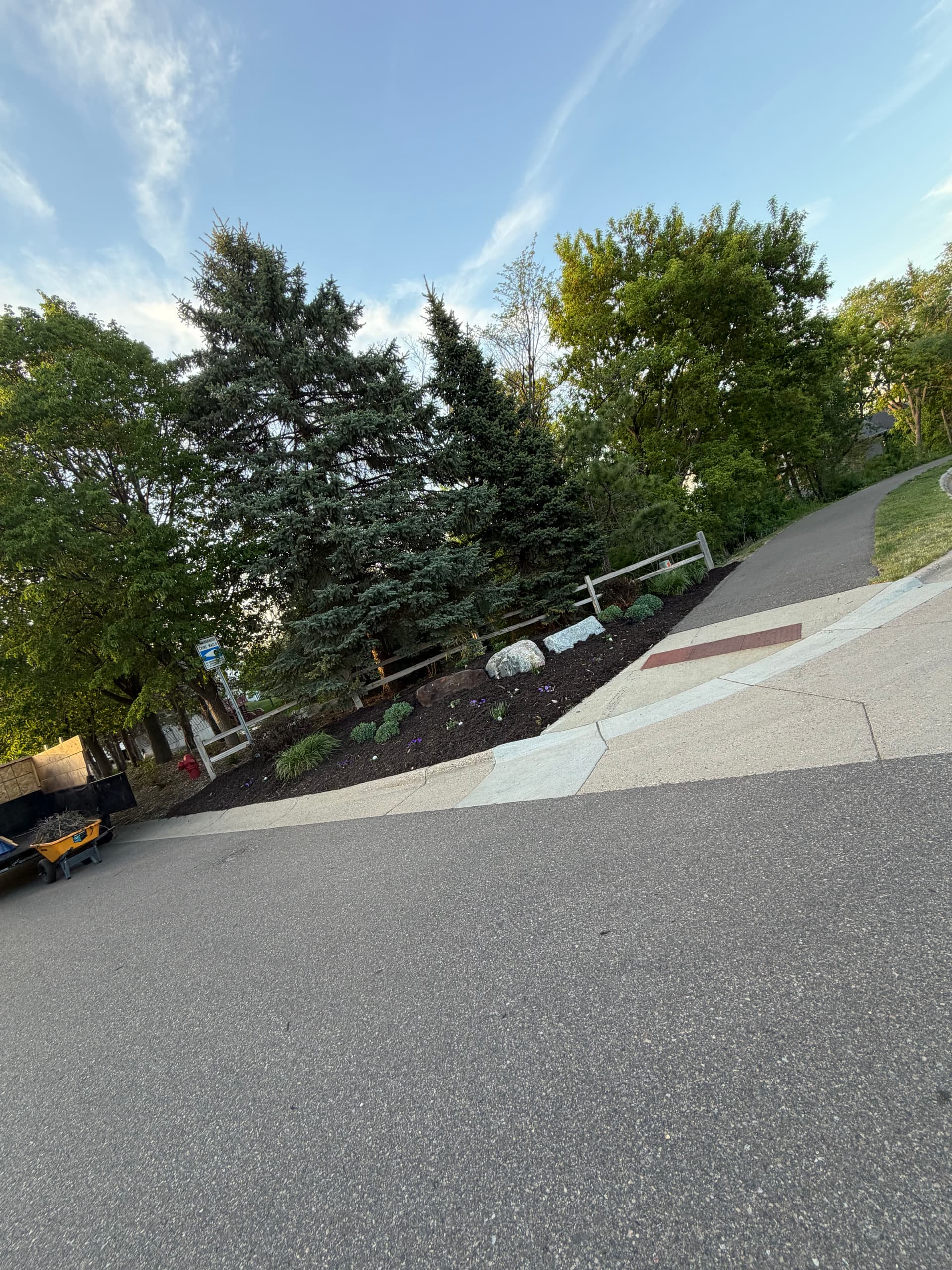 HOA Entrance and Cul-de-Sac Bed Refresh with Mulch and New Plantings