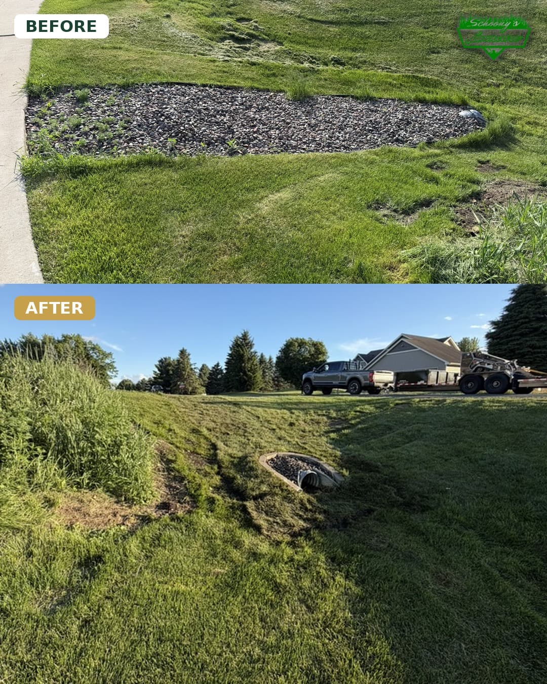 Gallery photos for Full Yard Landscape Refresh with Drainage, Beds, Sod and Plants: Image #3